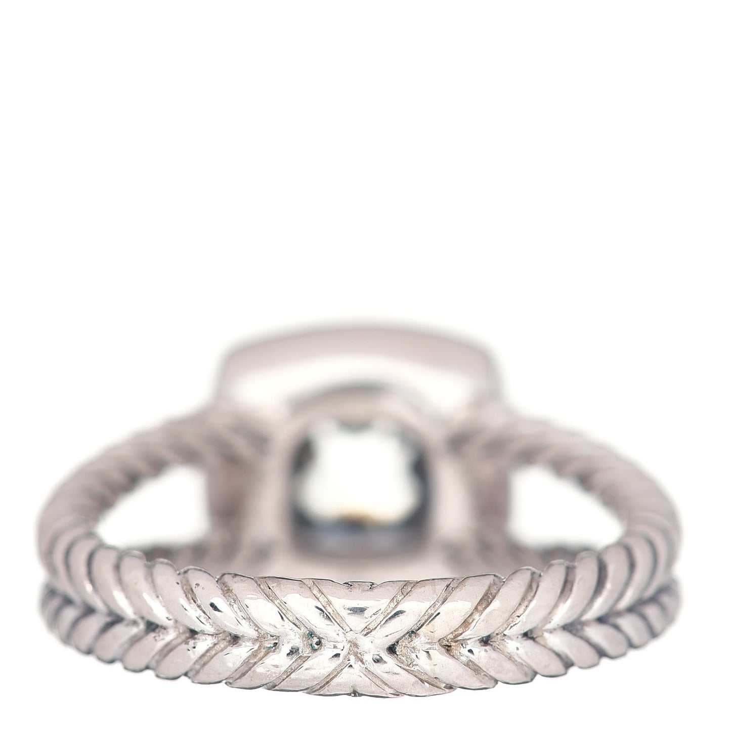 Sterling Silver Diamond Prasiolite 7mm Petite Albion Ring 57 8