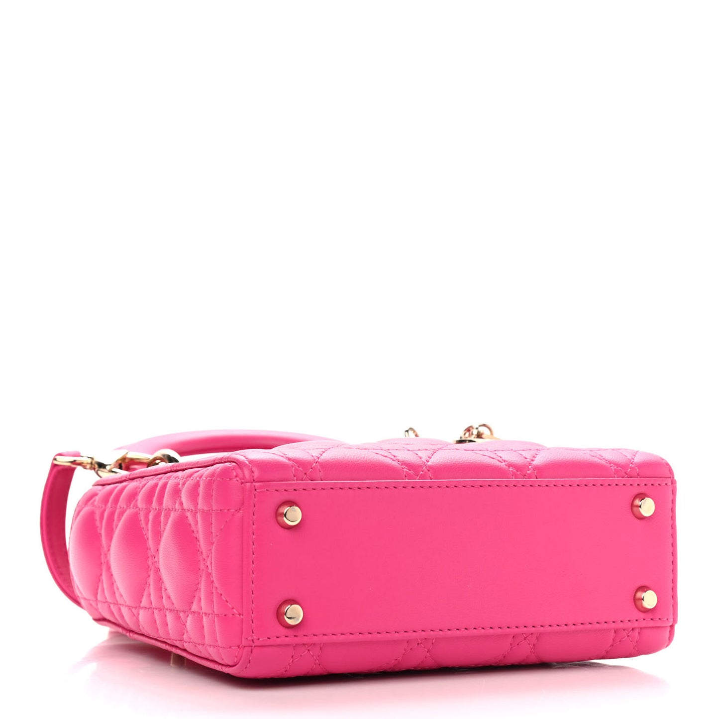Lambskin Cannage Mini Lady Dior Fuchsia