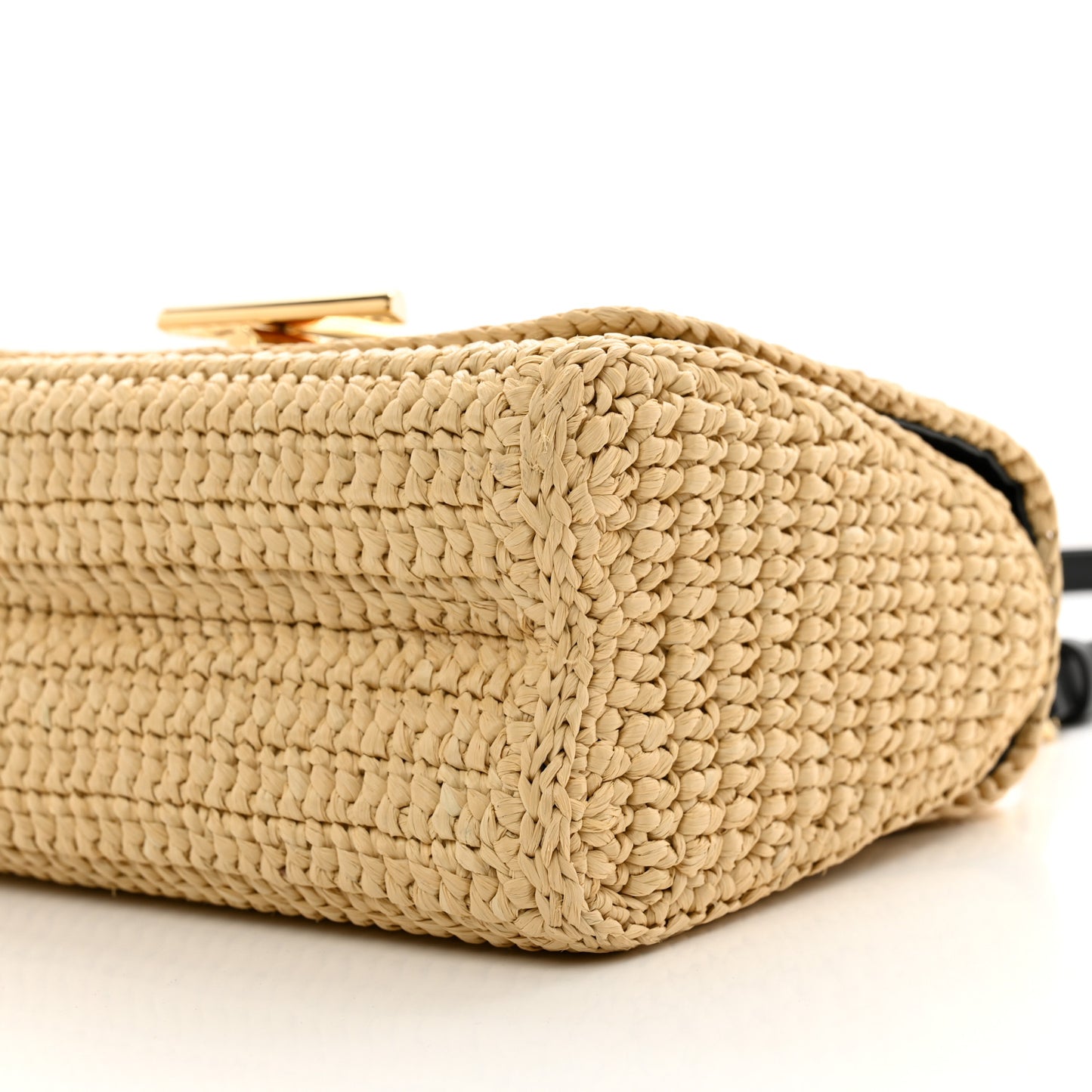 Madgascan Raffia Woven Twist Shoulder Bag MM Natural