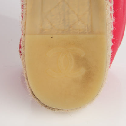Chanel Lambskin CC Espadrilles 41 Red 7 of 10