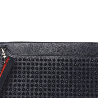 Christian Louboutin Calfskin Studded Skypouch Crossbody Clutch Marine 10 of 13