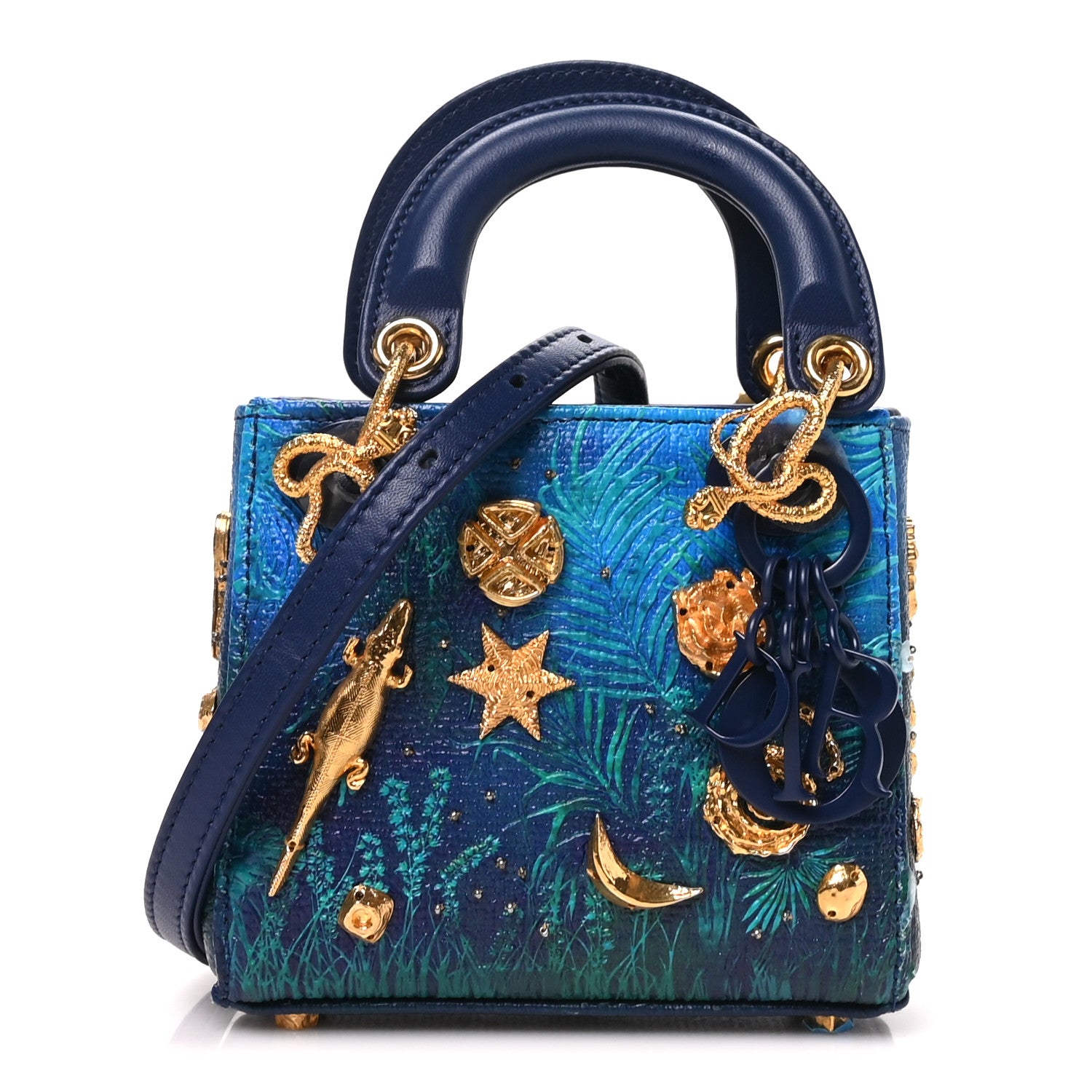 Christian Dior X LINA IRIS VIKTOR Calfskin Embellished Micro Lady Dior Art Blue Multicolor 1 of 9