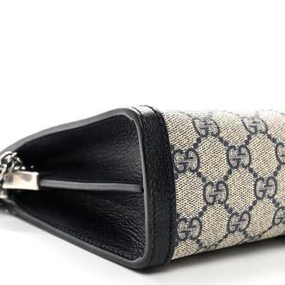 Gucci GG Supreme Monogram Textured Dollar Calfskin Web Small Ophidia Chain Shoulder Bag Beige Blue 10 of 11