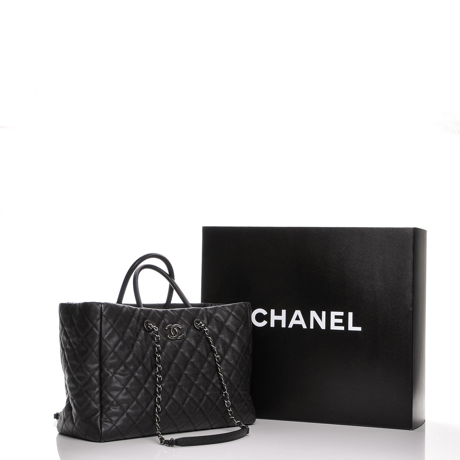 Chanel Caviar Quilted Large Coco Handle Shopping Tote Black 8 of 8