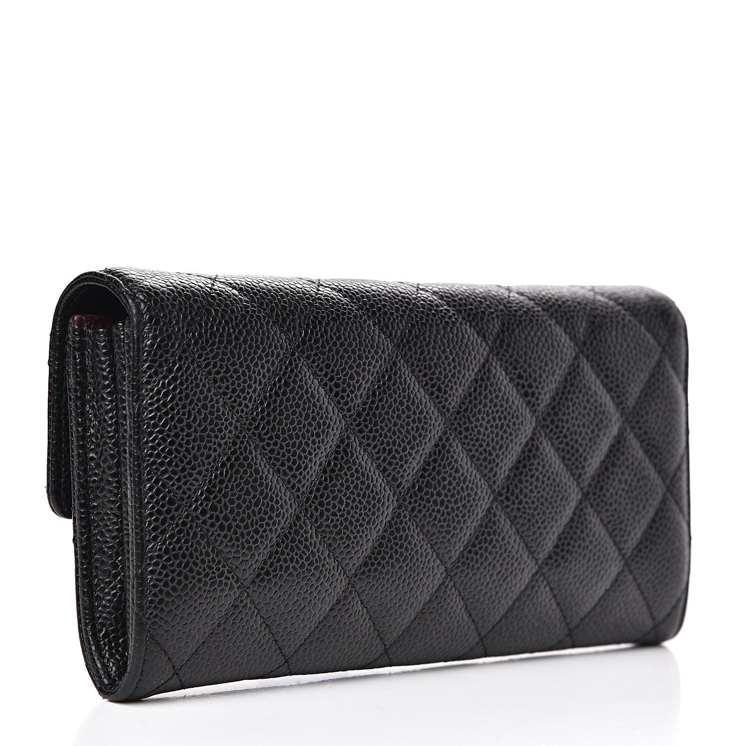 Chanel Caviar Quilted Large Gusset Flap Wallet Black 2 of 9