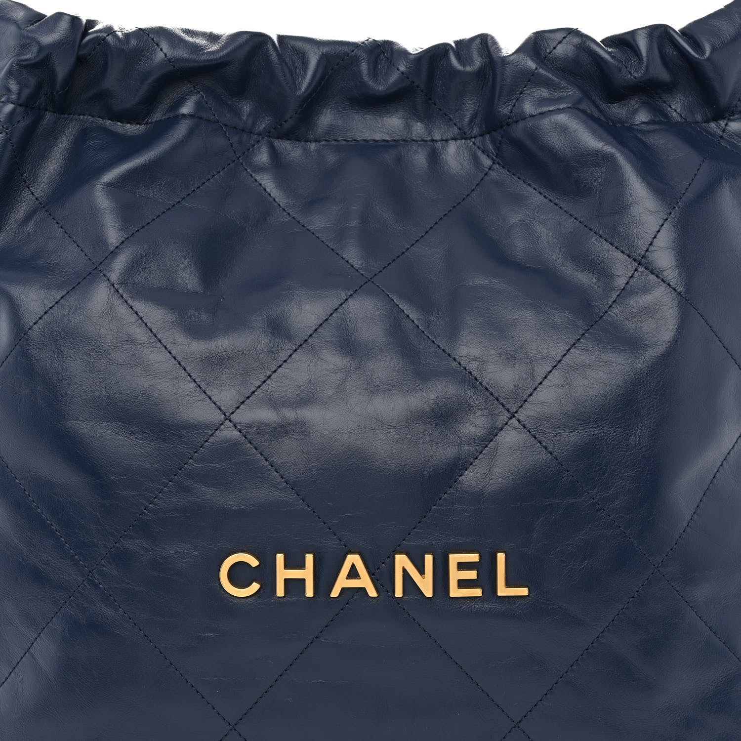 Chanel Shiny Calfskin Quilted Chanel 22 Navy Blue 9 of 12