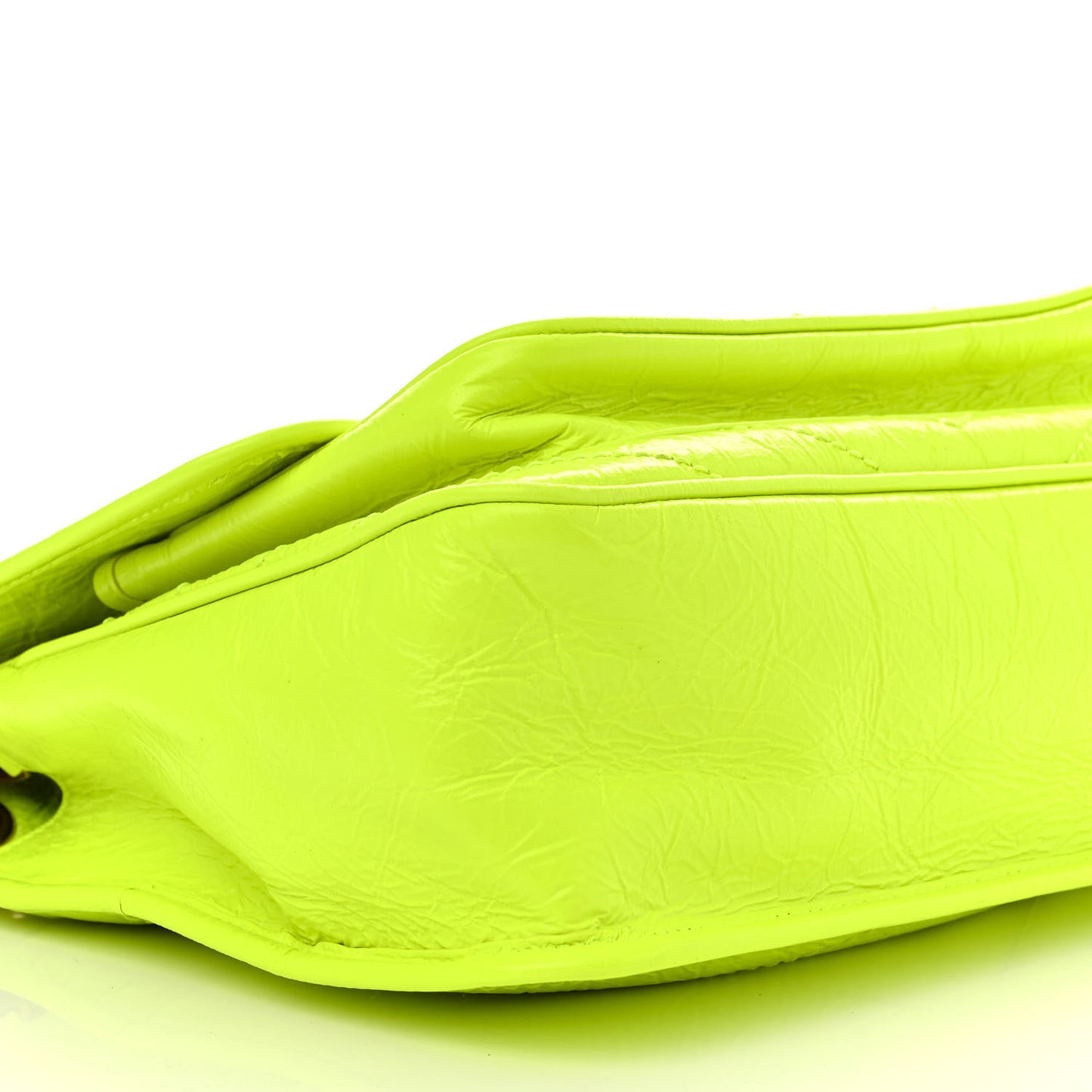 Crinkled Calfskin Matelasse Monogram Medium Niki Chain Satchel Neon Yellow