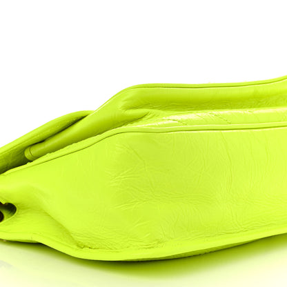 Saint Laurent Crinkled Calfskin Matelasse Monogram Medium Niki Chain Satchel Neon Yellow 11 of 13