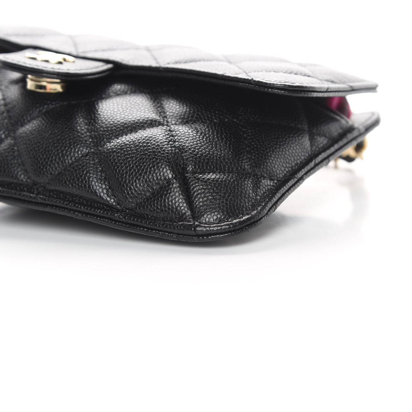 Caviar Fabric Graffiti Foldable Tote Bag With Chain Black Multicolor
