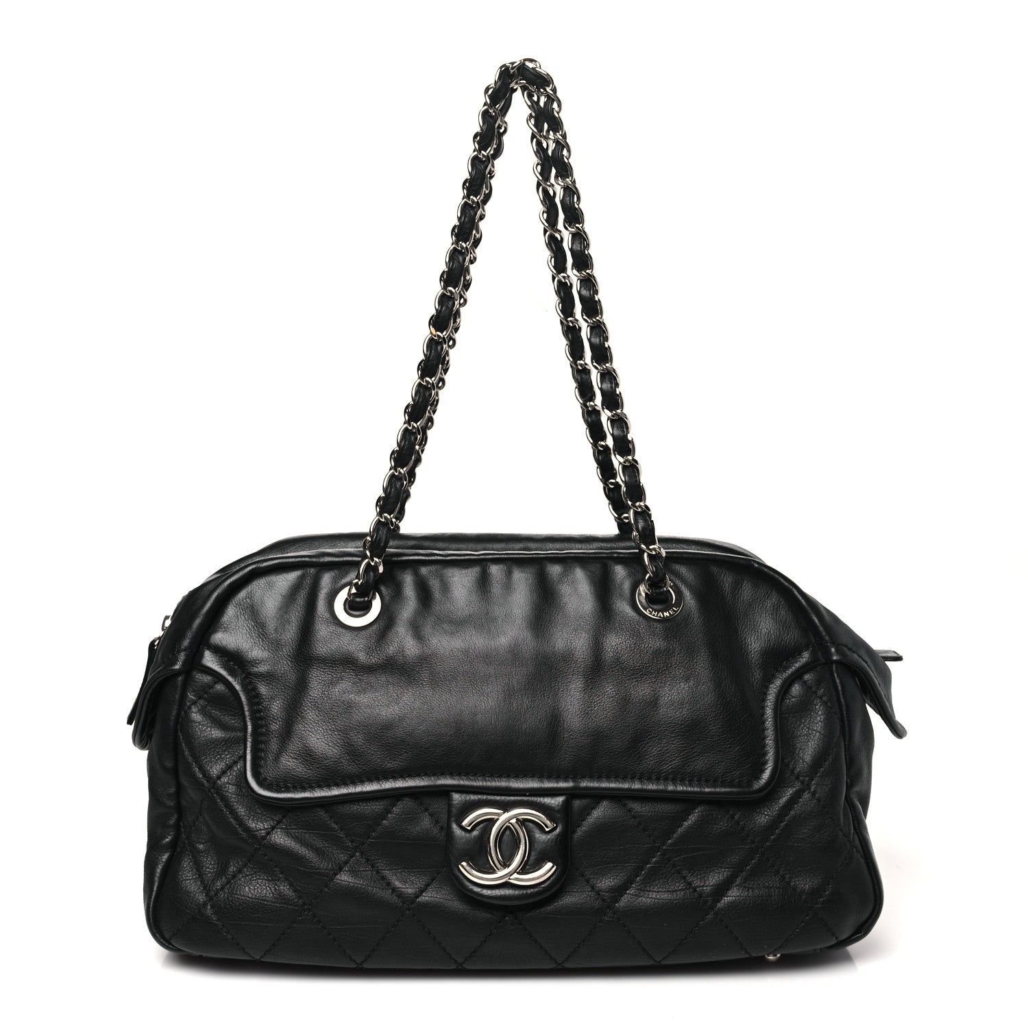 Chanel Calfskin Quilted Bowling Bag Black 1 of 10