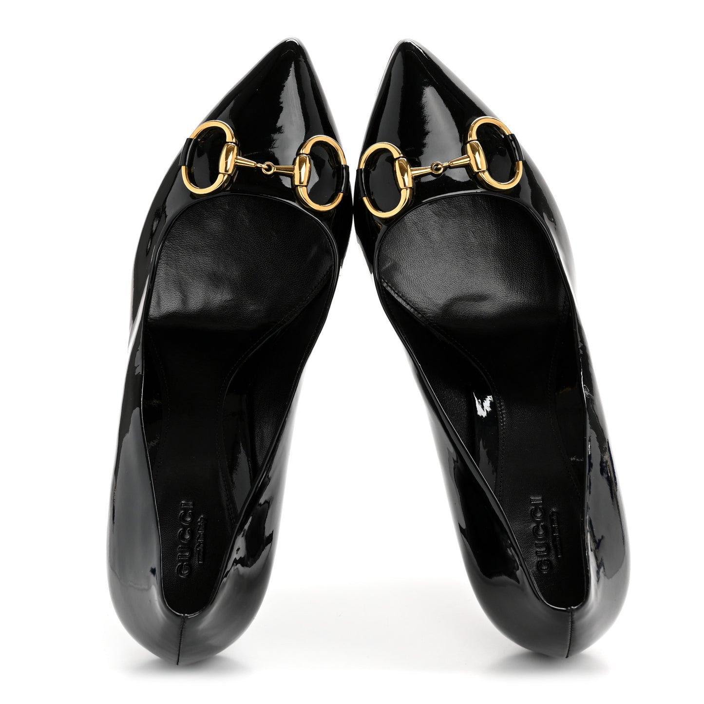 Patent Calfskin Horsebit Pumps 39 Black