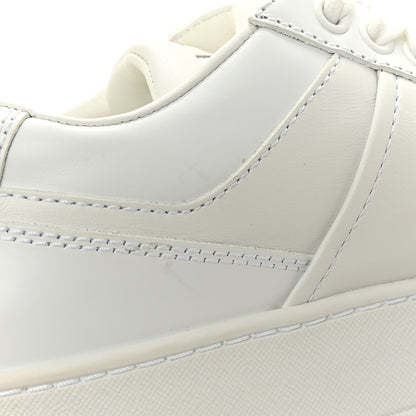 Prada Vitello Rois Triangle Womens Downtown Platform Low Top Sneakers 37 White 10 of 11