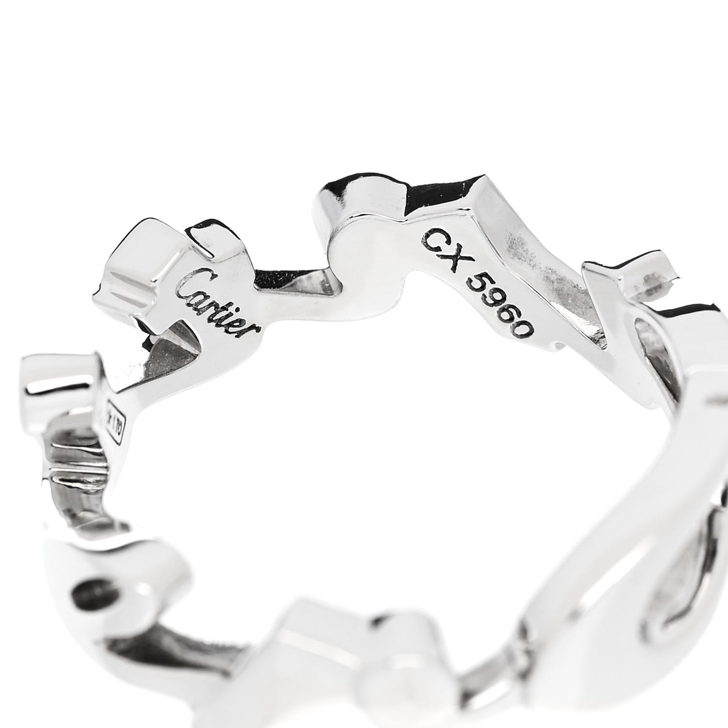 18K White Gold Signature Ring 51 5.75
