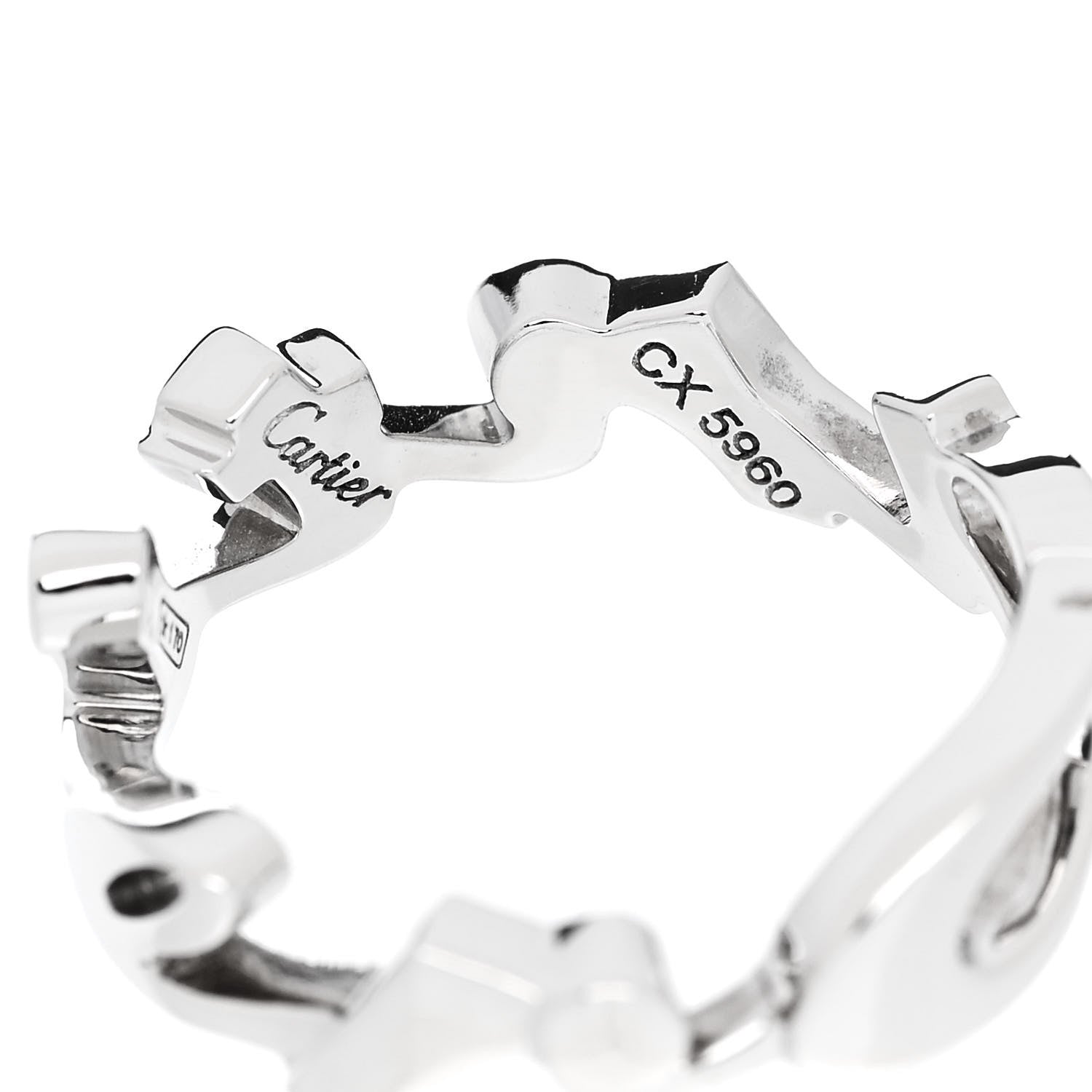 Cartier 18K White Gold Signature Ring 51 5.75 5 of 5
