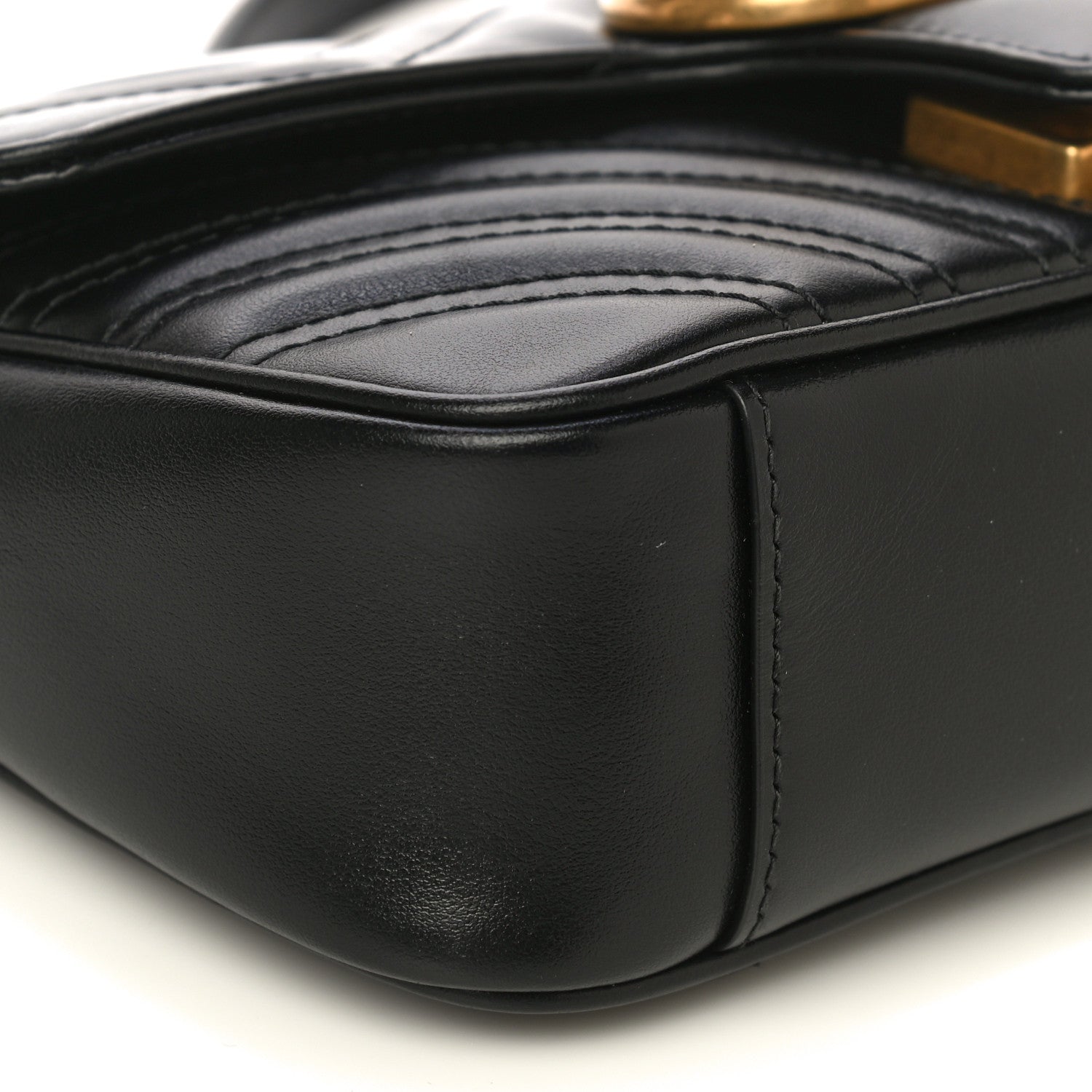 Gucci Calfskin Matelasse Mini GG Marmont Shoulder Bag Black 5 of 10