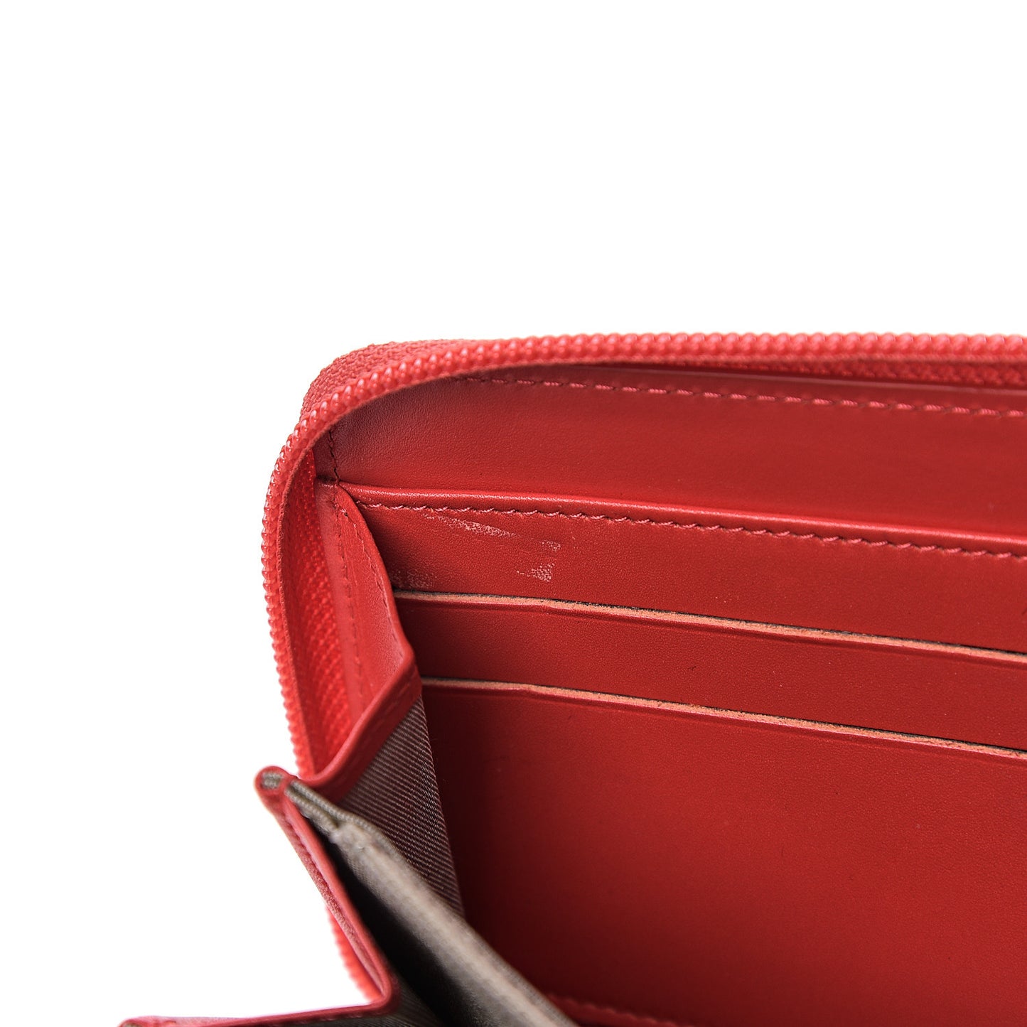 Caviar Large Timeless CC Gusset Zip Around Wallet Orange