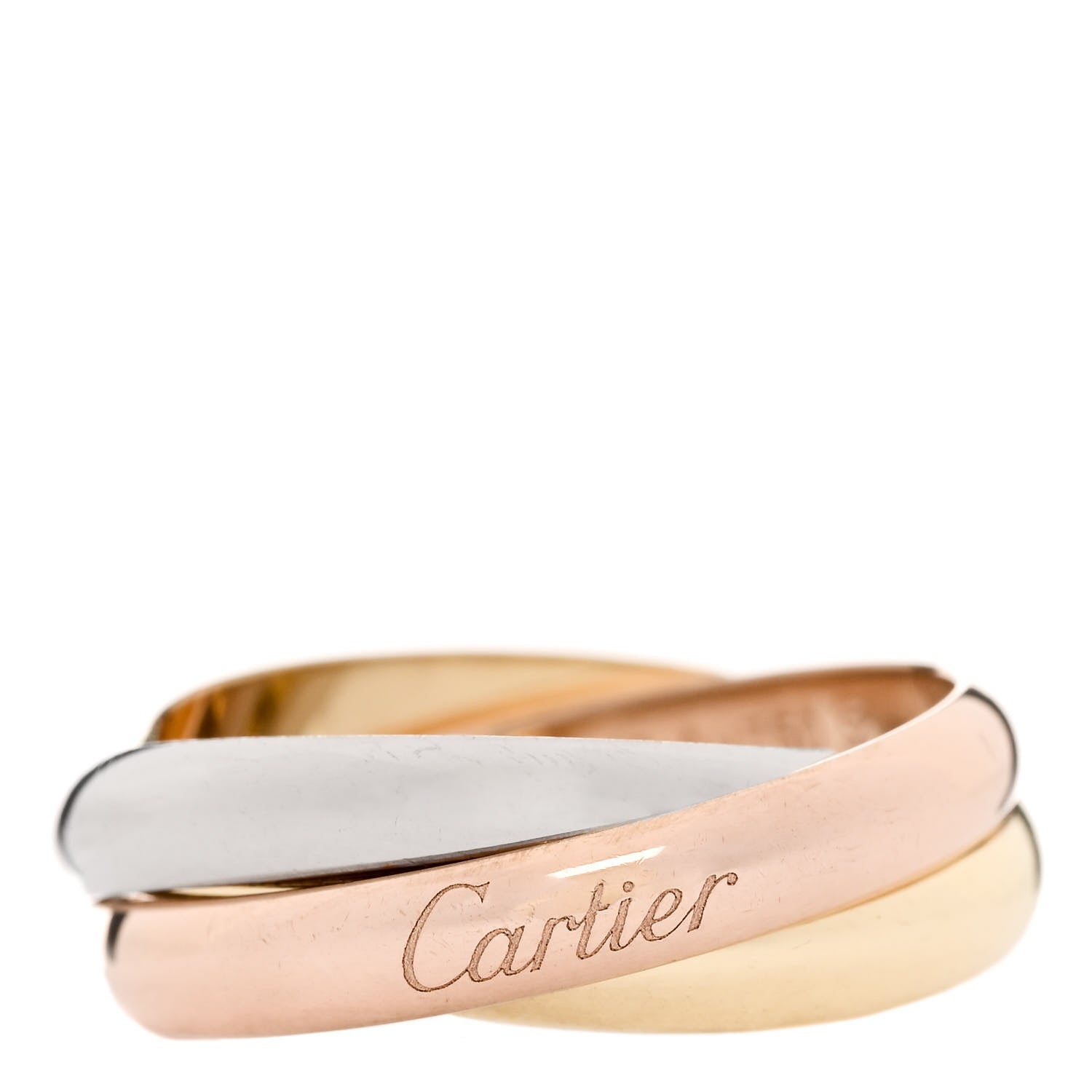 Cartier 18K Pink Yellow White Gold Classic Trinity Ring 60 9 1 of 5
