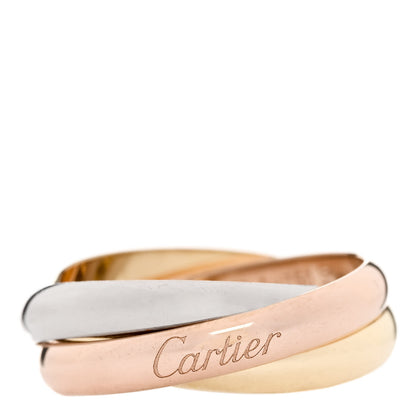 Cartier 18K Pink Yellow White Gold Classic Trinity Ring 60 9 1 of 5