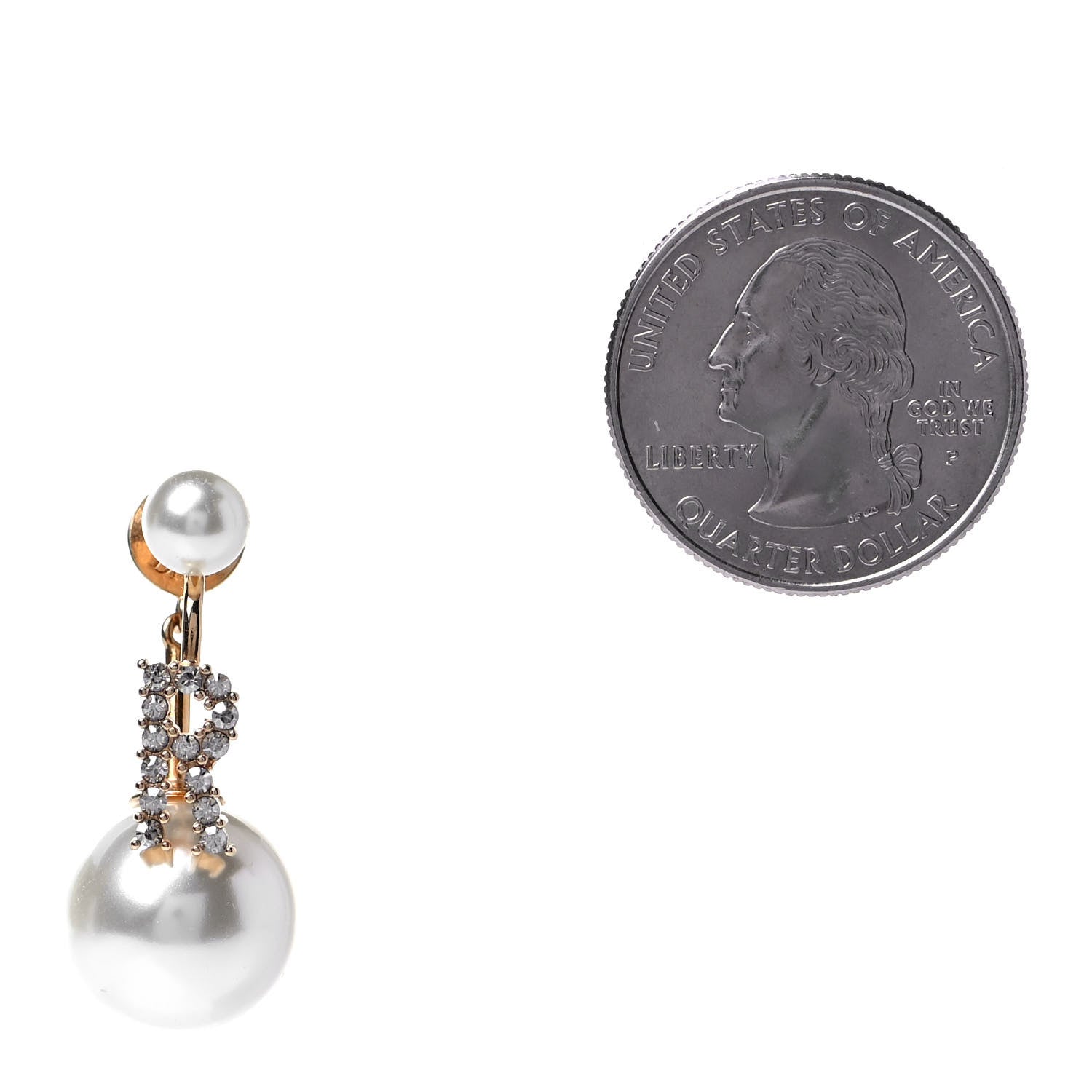 Christian Dior Crystal Pearl My ABCDior R Tribale Earring Gold 2 of 4