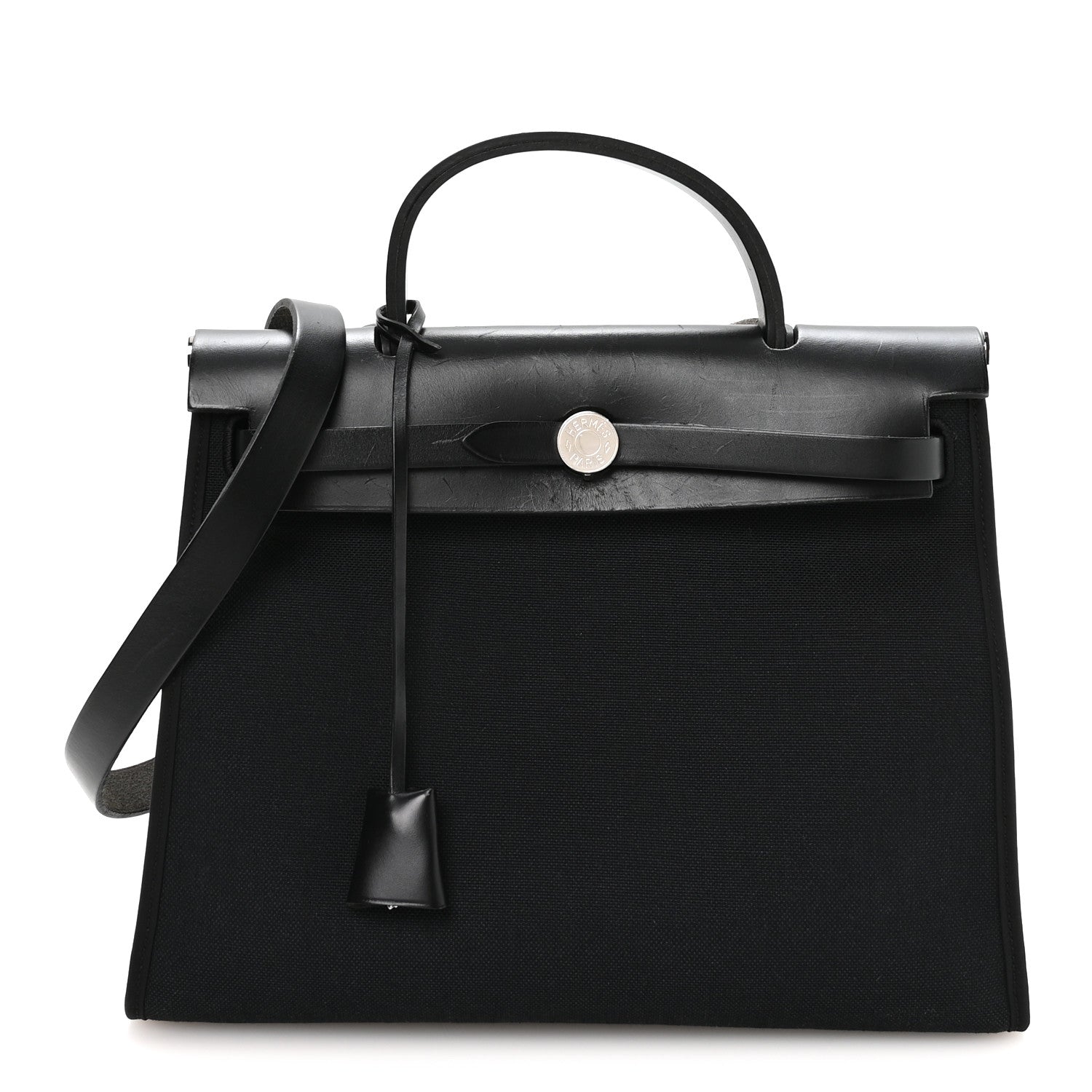 Hermes Military Toile Vache Hunter Herbag Zip PM 31 Black 1 of 11