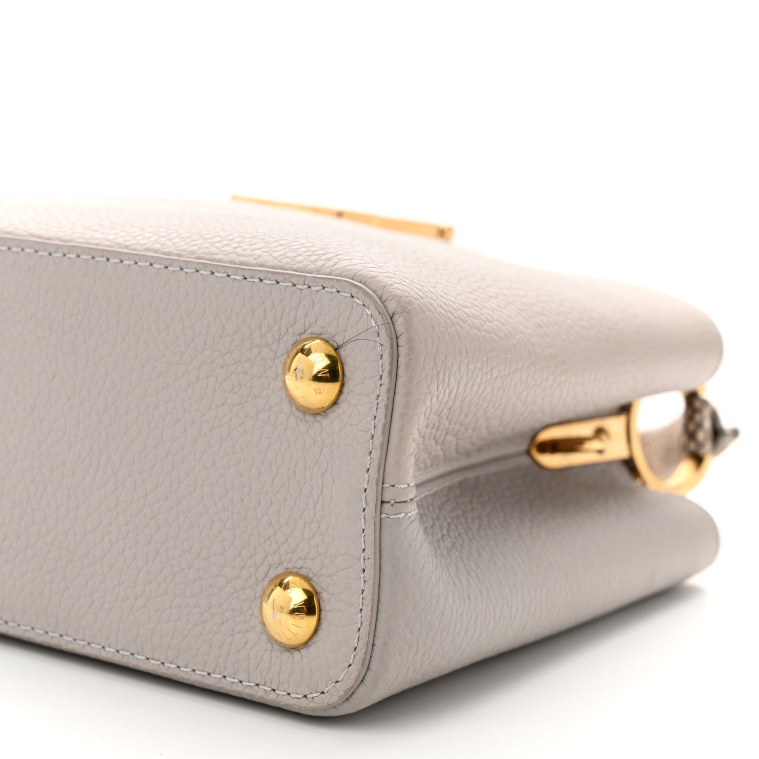 Louis Vuitton Taurillon Snakeskin Mother of Pearl Capucines BB Grey 9 of 9