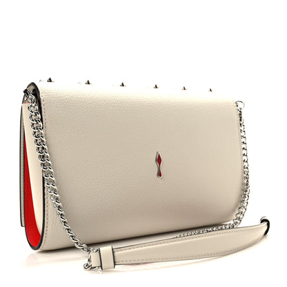 Christian Louboutin Calfskin Spikes Loubinthesky Paloma Clutch Craie Multicolor 3 of 9