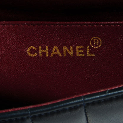 Chanel Lambskin Chevron Small Single Flap Navy Blue 8 of 10