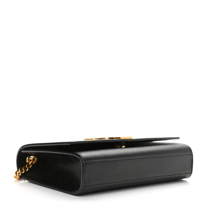 Saint Laurent Grain De Poudre Small Monogram Kate Satchel Black 3 of 11