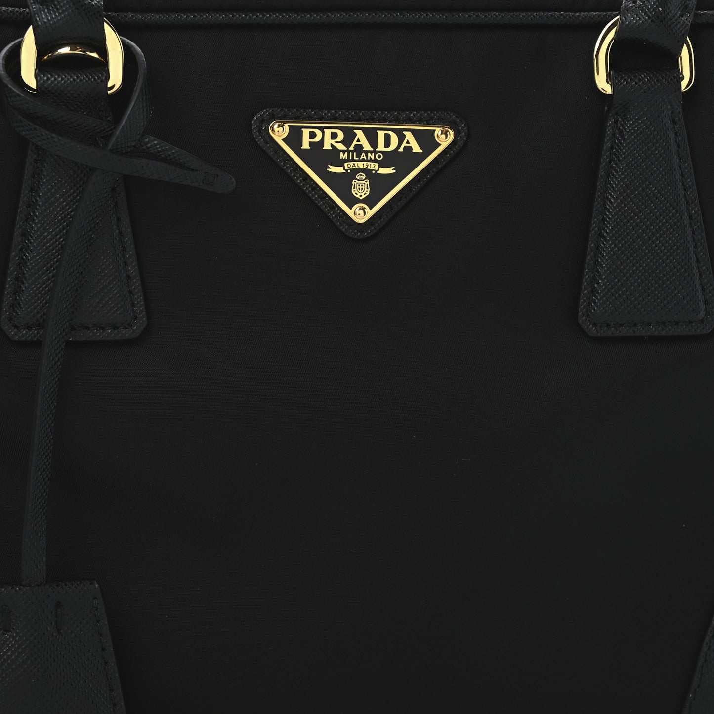 Re-Nylon Saffiano Medium Re-Edition 1978 Two Handle Bag Black