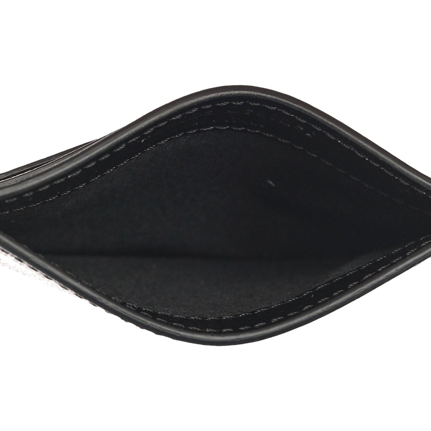Saffiano Striped Diag Card Case Black White