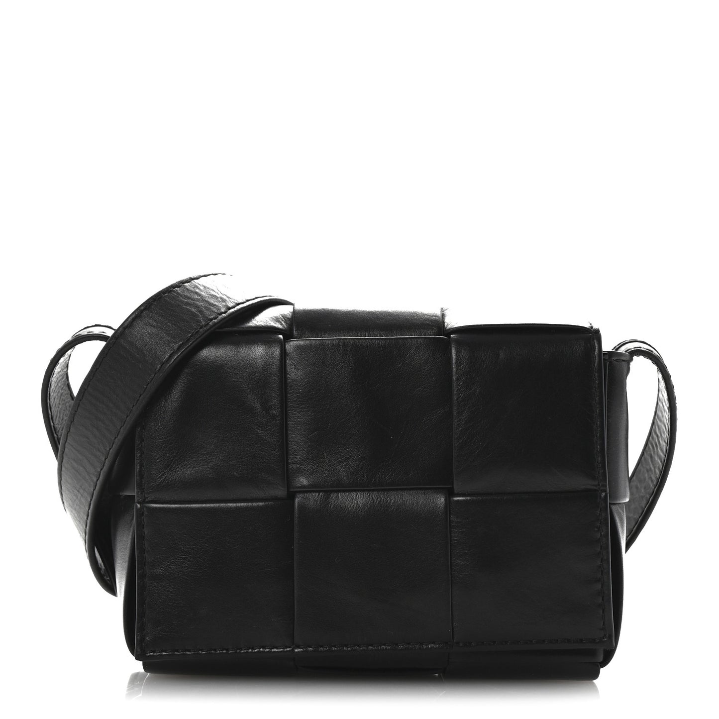 Lambskin Maxi Intreccio Candy Cassette Crossbody Bag Black