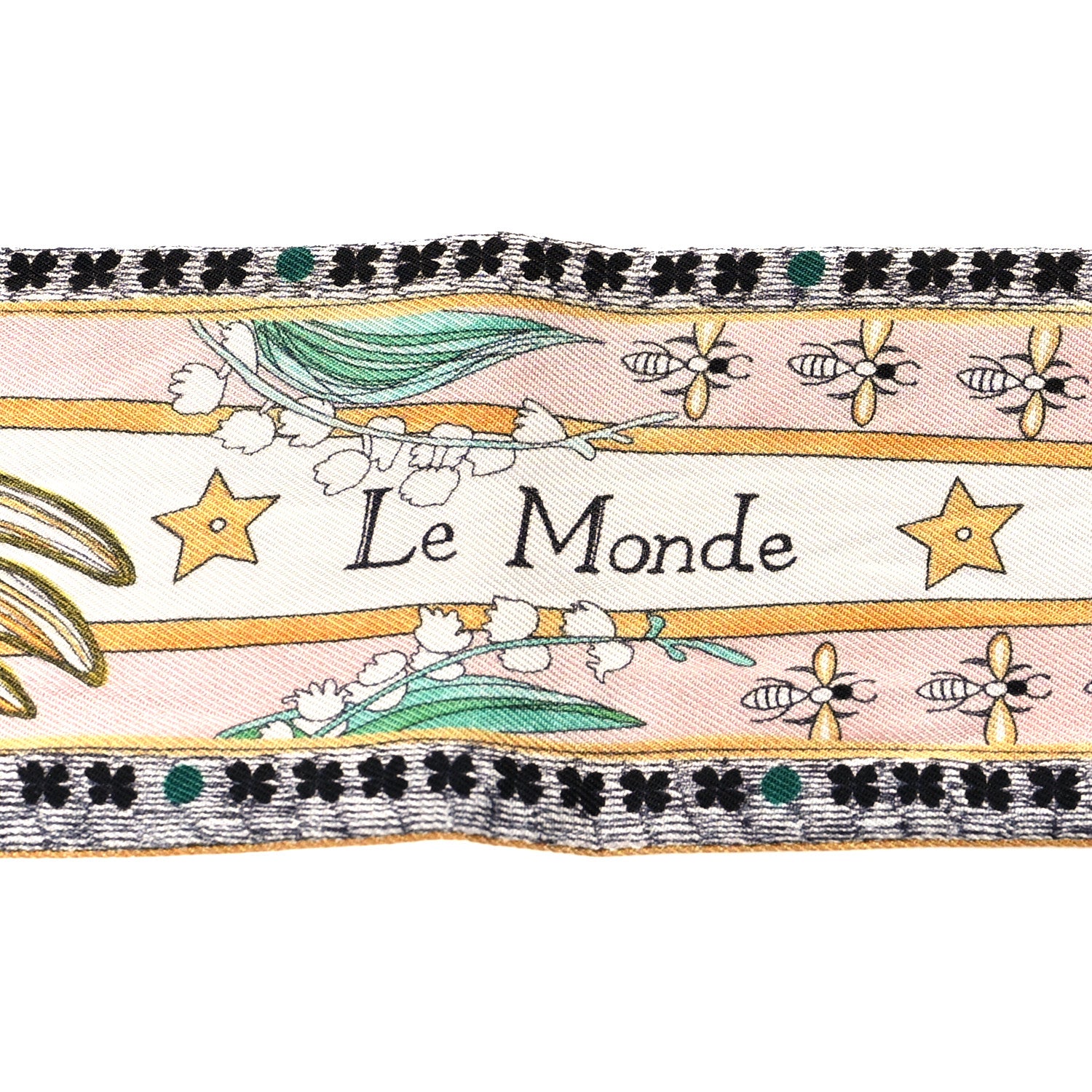 Christian Dior Silk Mitzah Le Monde Scarf White Multicolor 1096888