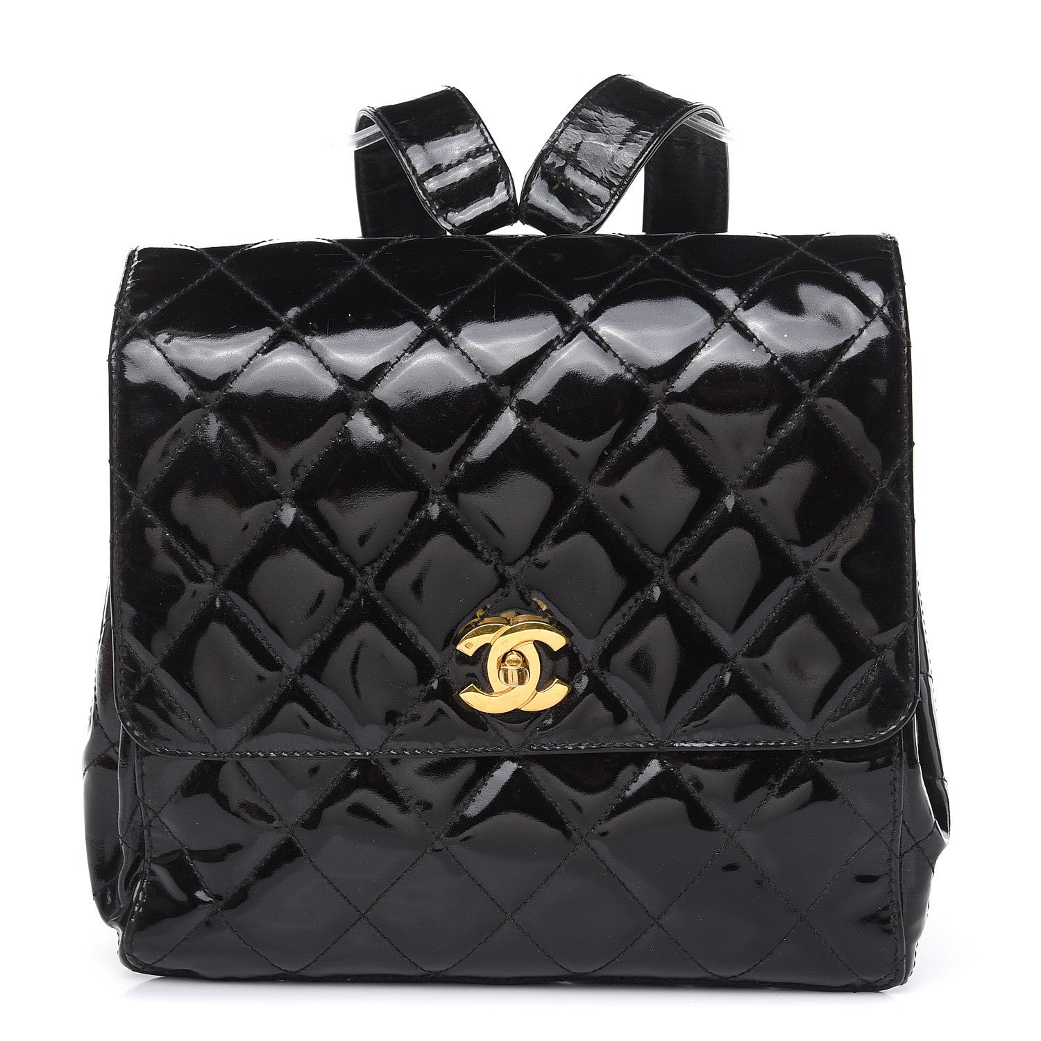 Chanel Patent Quilted Backpack Black 1 of 17