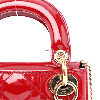 Christian Dior Patent Cannage Mini Lady Dior Red 10 of 10