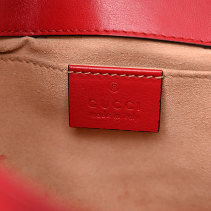 Gucci Calfskin Matelasse Mini GG Marmont Shoulder Bag Hibiscus Red 6 of 14