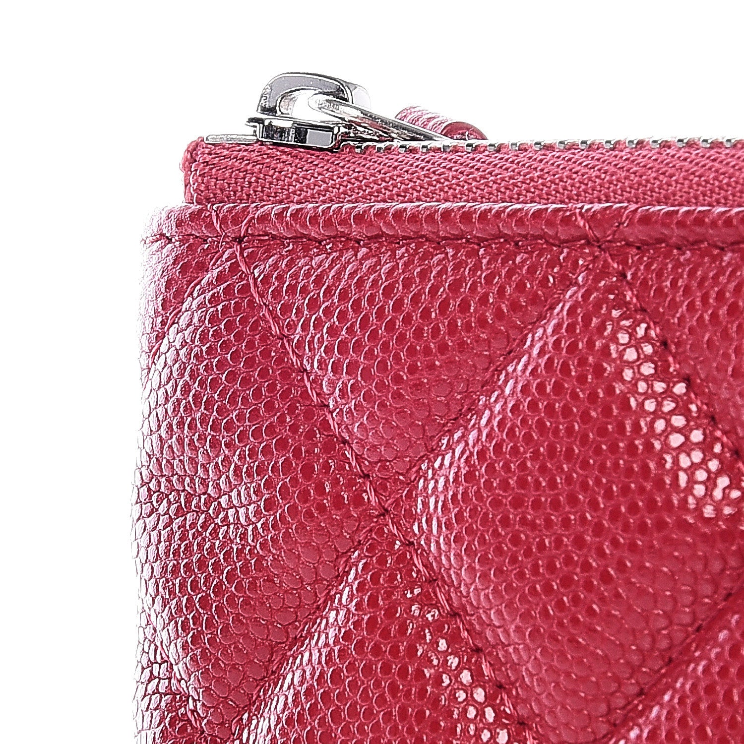 Chanel Caviar Quilted Small Cosmetic Case Dark Red 8 of 8