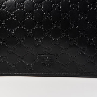 Gucci Guccissima Flap Messenger Bag Black 8 of 10