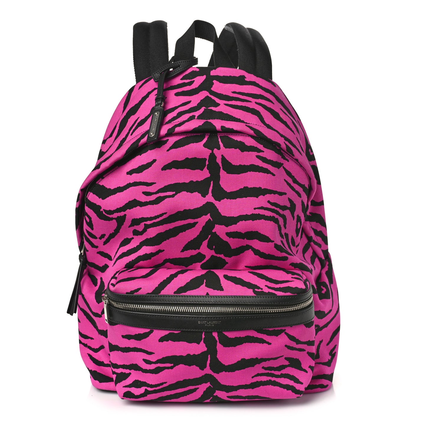 Canvas Zebra Print City Backpack Pink Black