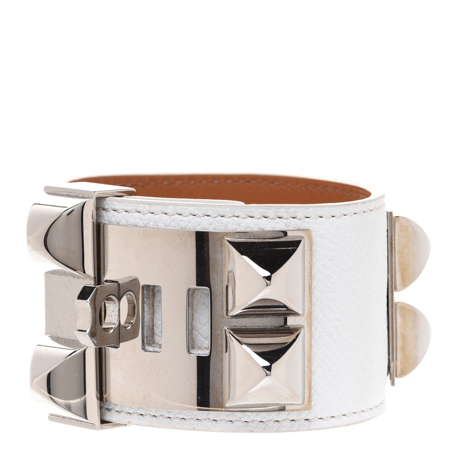 Hermes Epsom Collier de Chien CDC Bracelet S White 3 of 8