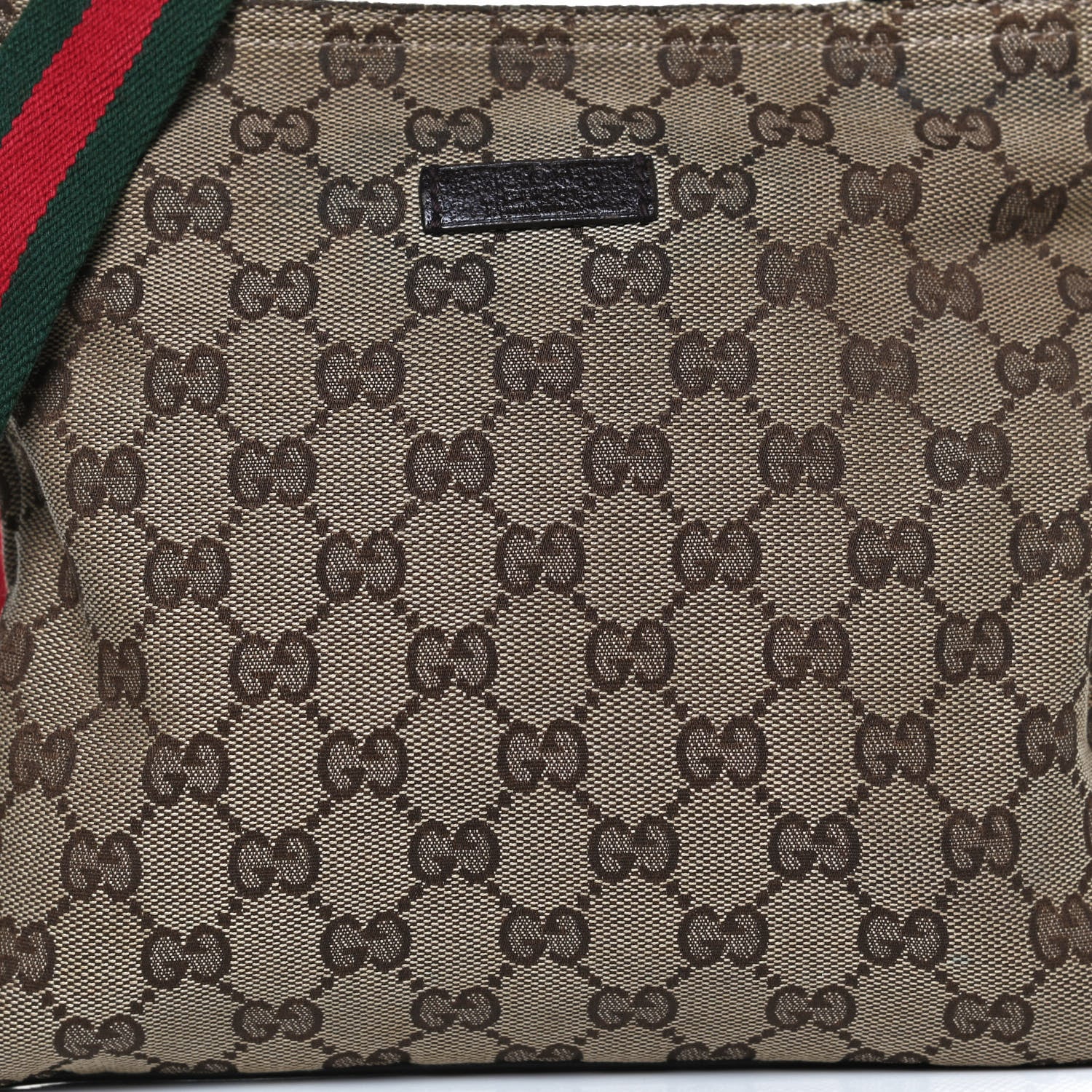 Gucci Monogram Web Small Flat Messenger Bag Brown 8 of 12