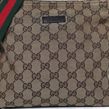 Gucci Monogram Web Small Flat Messenger Bag Brown 8 of 12