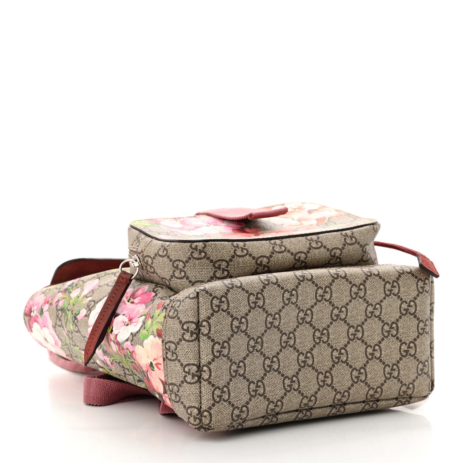 Gucci GG Supreme Monogram Blooms Small Single Buckle Backpack Beige Multicolor Dry Rose 4 of 13