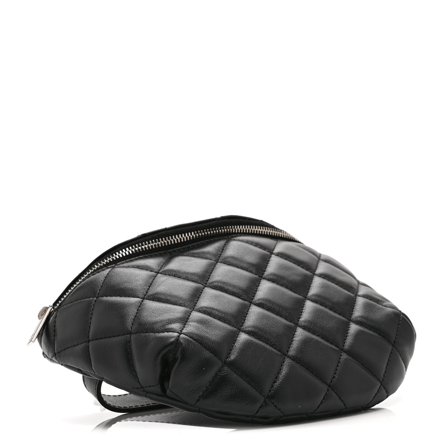 Calfskin Quilted Uniform Waist Belt Bag Black