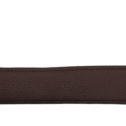 Hermes Box Togo 32mm Guilloche H Belt 80/32 Black Chocolate 6 of 8