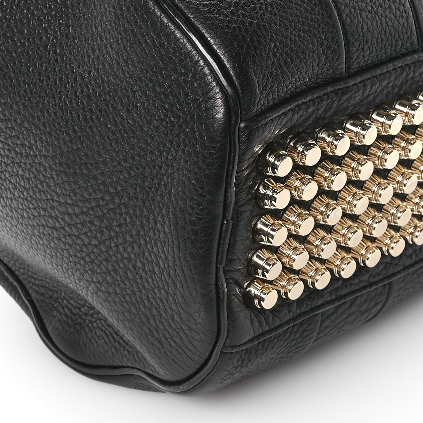 Pebbled Lambskin Rocco Black Pale Gold Hardware