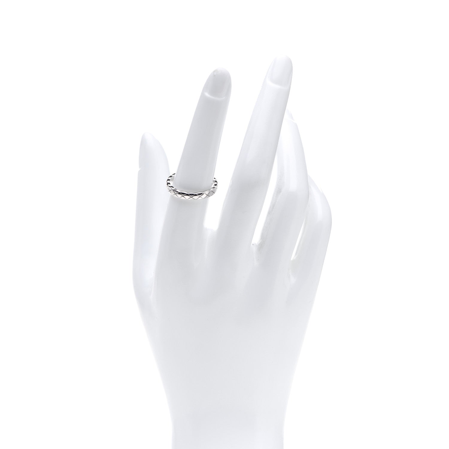 Chanel 18K White Gold Mini Coco Crush Ring 55 7.25 2 of 5