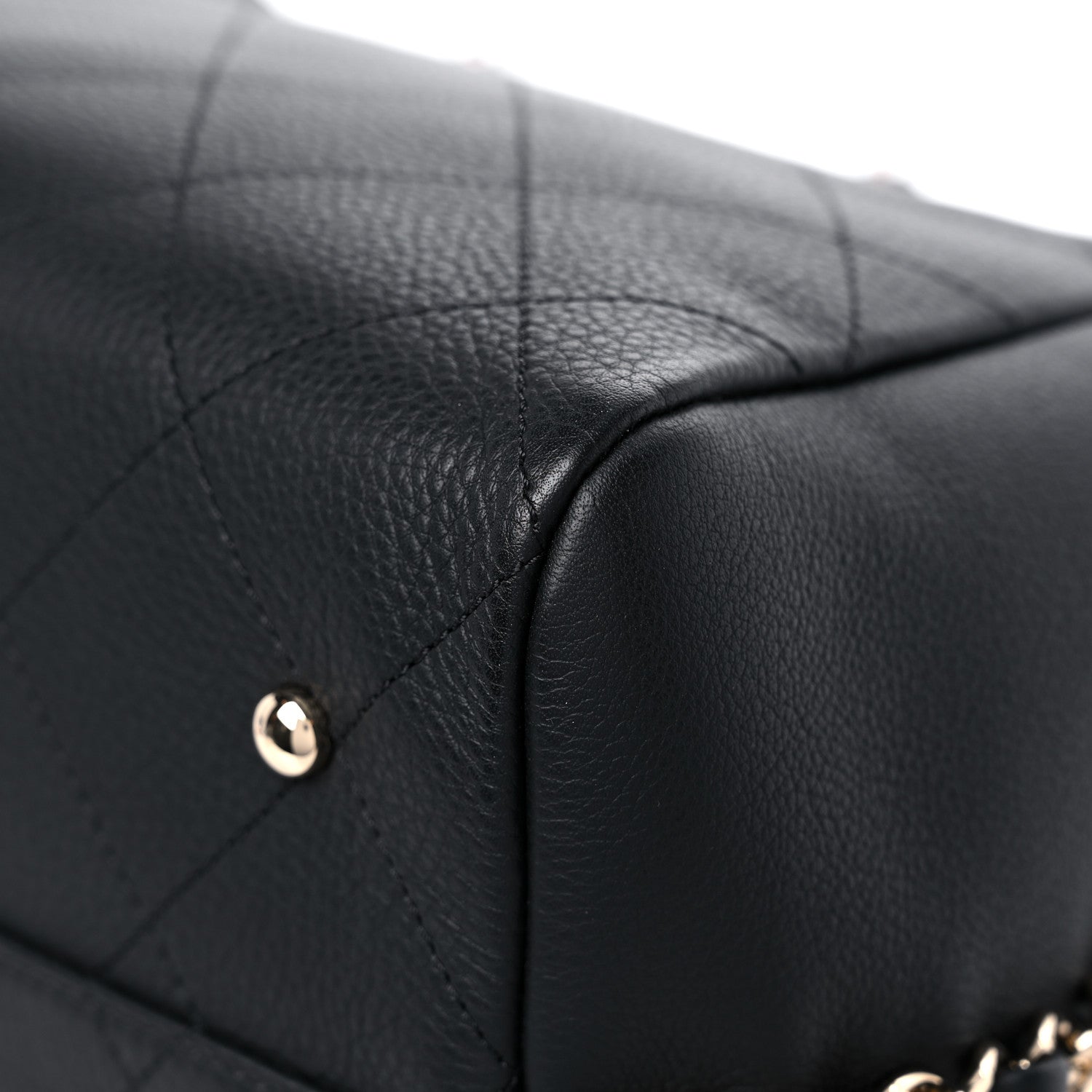 Chanel Bullskin Stitched Large Shopping Bag Black 9 of 13