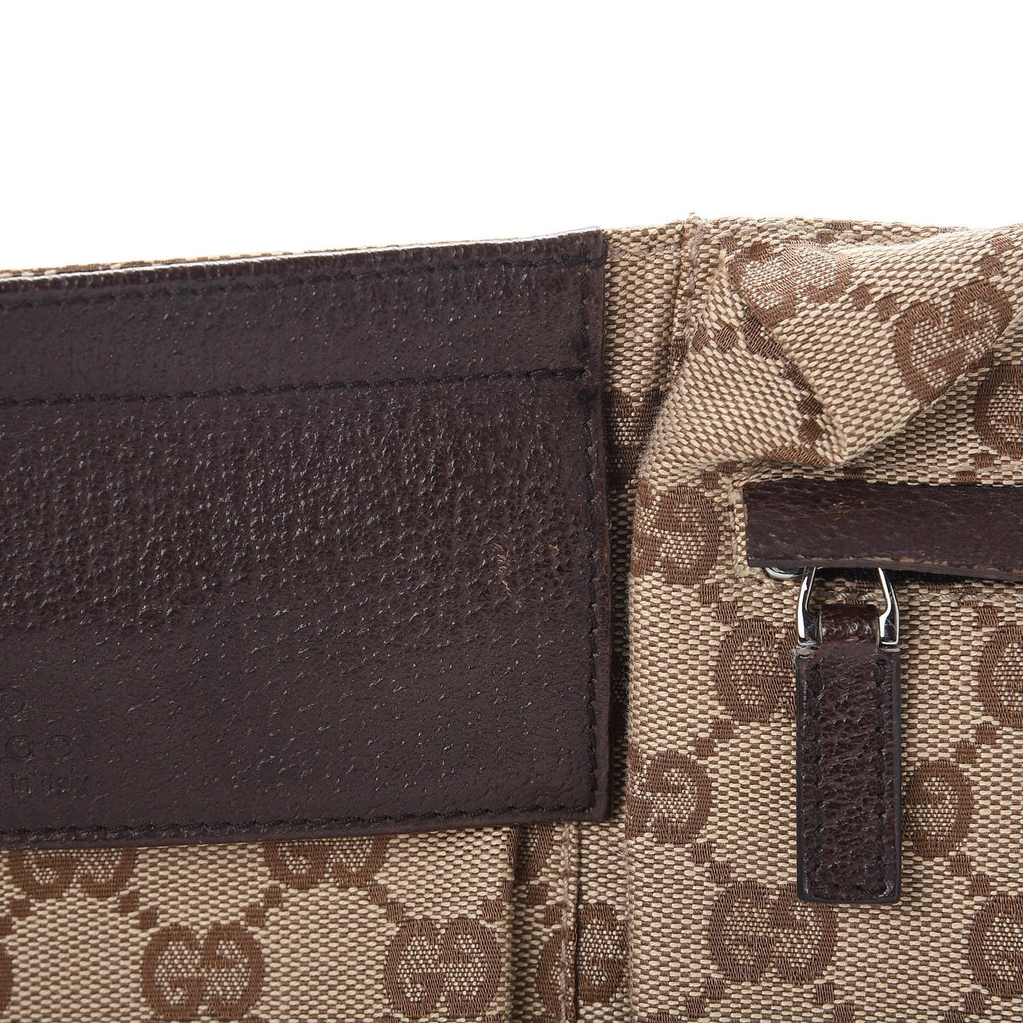 GG Monogram Double Pocket Belt Bag Dark Brown