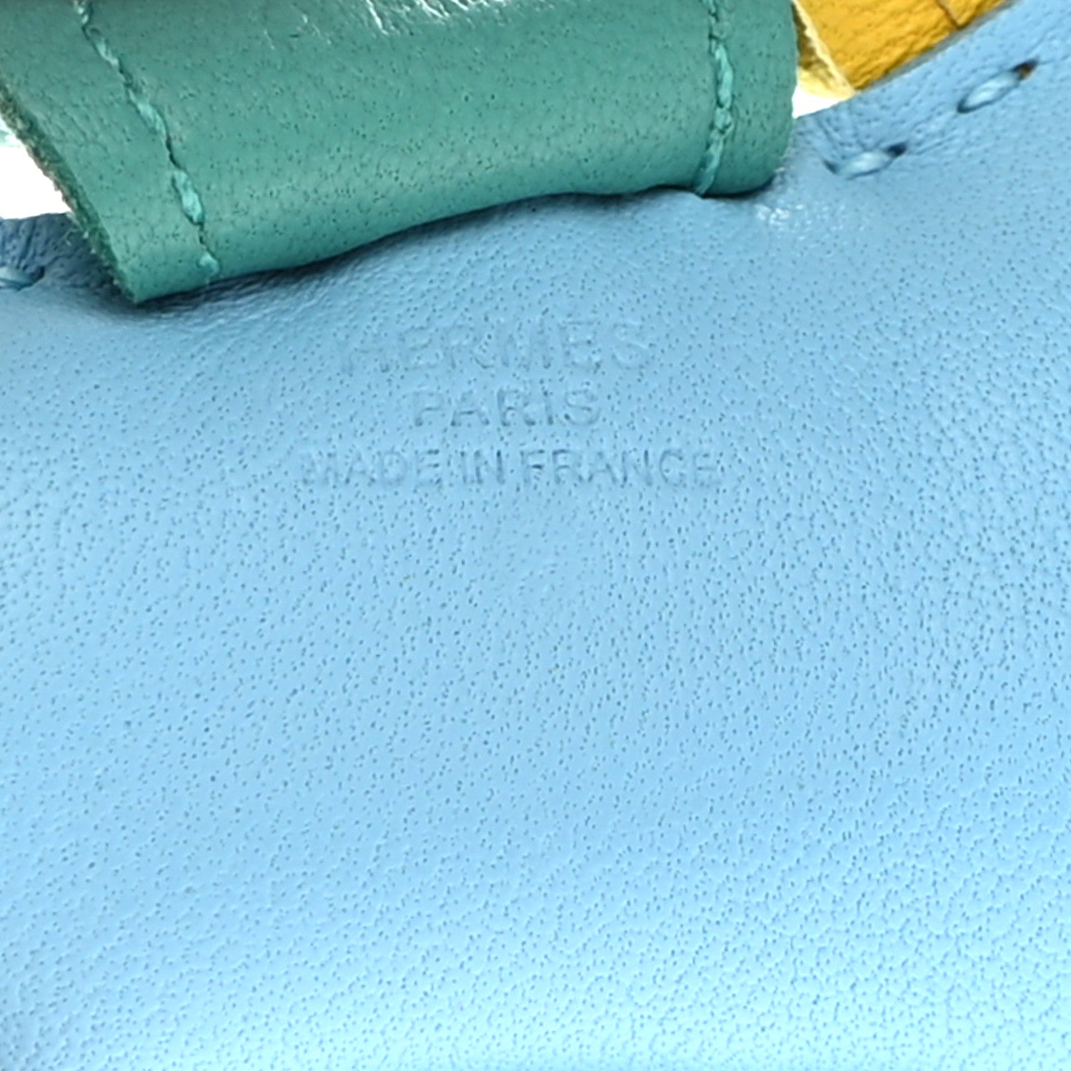 Hermes Milo Lambskin Grigri Rodeo Horse Bag Charm PM Celeste Jaune De Naples Vert Verone 3 of 5