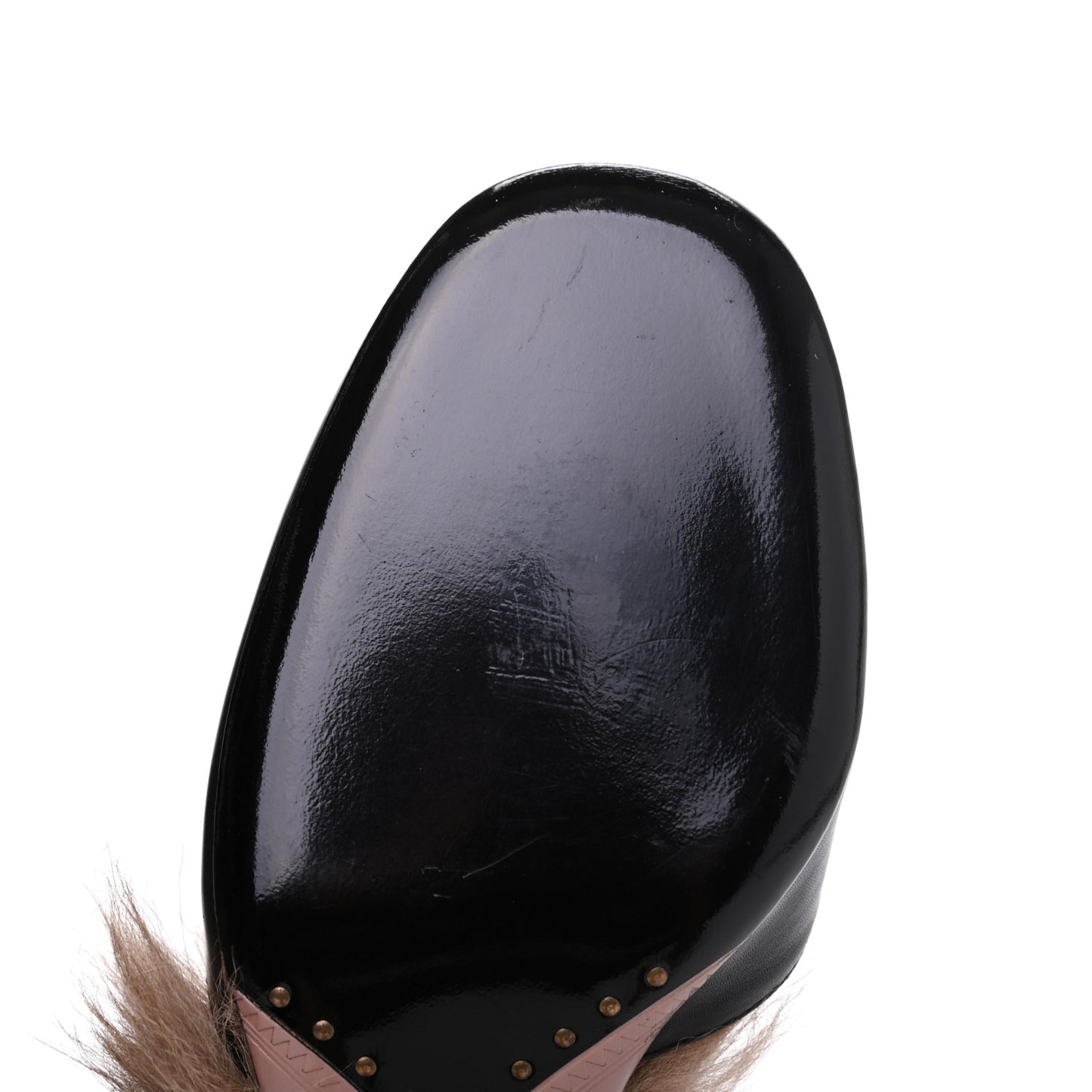 Calfskin Heloise Fur Slide Mules 36.5 Black